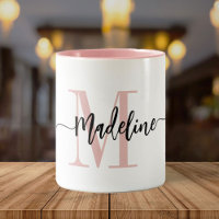 Custom Monogram Name Modern Script Swirls