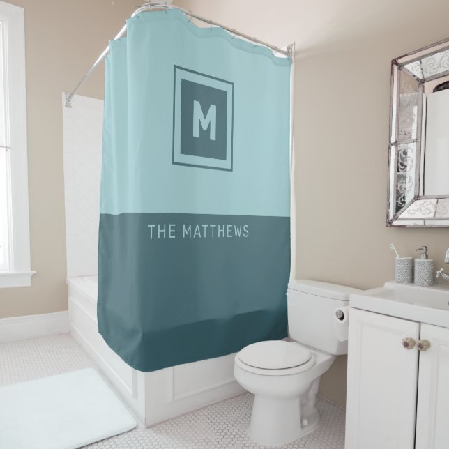 Custom Monogram & Name Shower Curtain (In Situ)