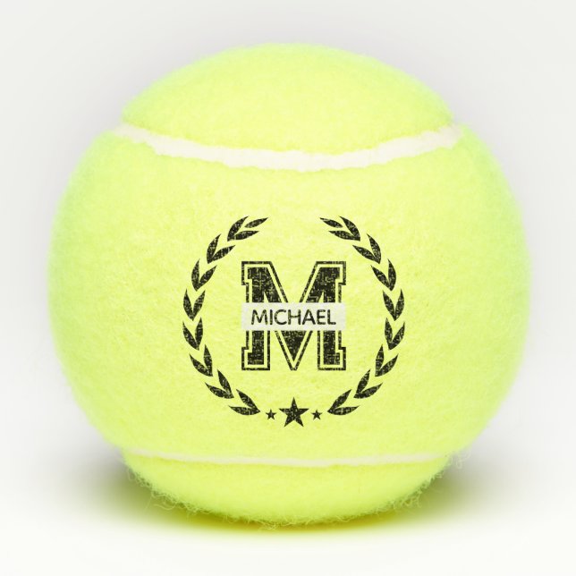Custom Monogram Name  Tennis Balls (Back)