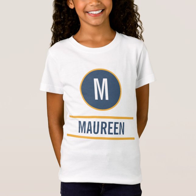 Custom monogram name text template T-Shirt (Front)