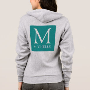 Custom Monogram Name Womens Front & Back Print Hoodie