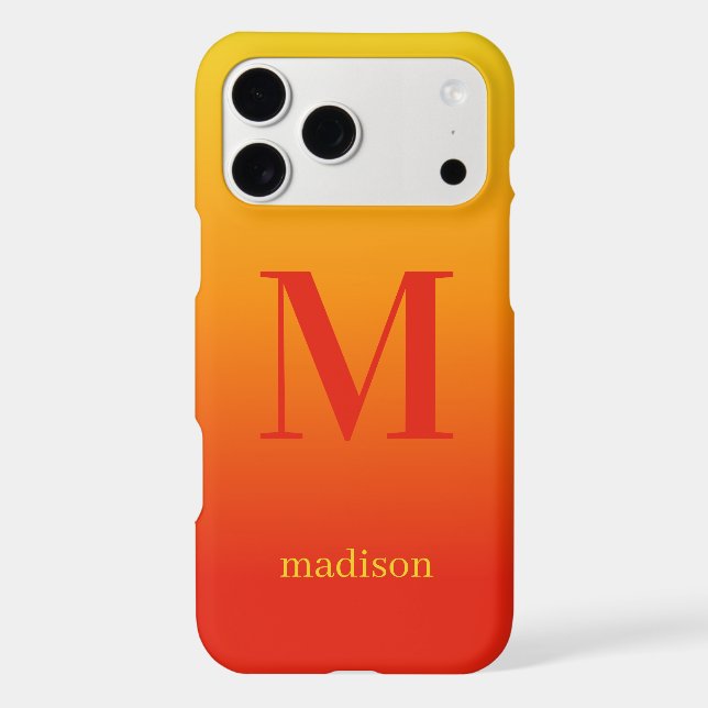 Custom monogram & name Yellow to Red Gradient (Back)