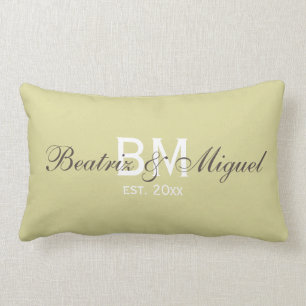 Custom Monogram Names Family Pillows Rectangle