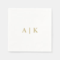 Custom Monogram Napkins Faux Gold