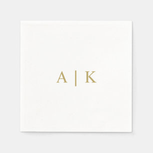 Custom Monogram Napkins Faux Gold