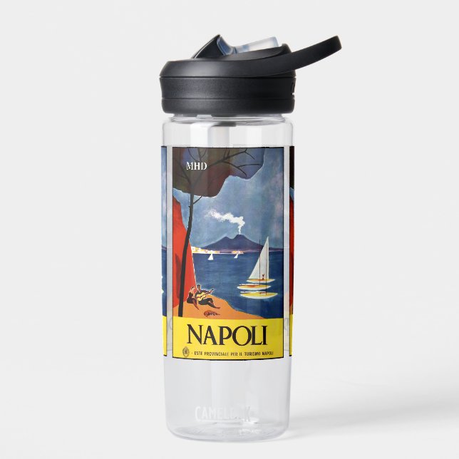 Custom monogram Napoli (Naples) Water Bottle (Left)