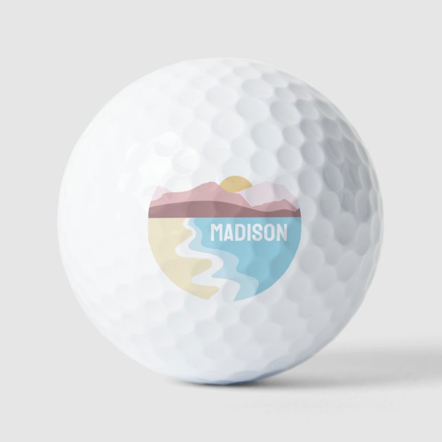 Custom Monogram Nature Illustration Golf Balls (Front)