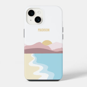 Custom Monogram Nature Illustration iPhone 14 Case