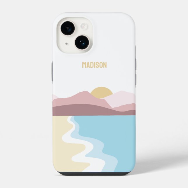Custom Monogram Nature Illustration iPhone Case (Back)