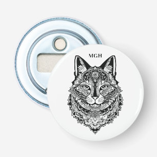 Custom Monogram Ornamental Cat Bottle Opener