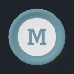 Custom Monogram paper plates<br><div class="desc">Change the initial to what you want. See my store (PATTERNS > MONOGRAMS & FRAMES) for more custom template products.</div>