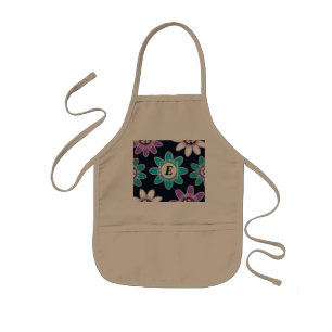 Custom Monogram Passion Flower Kids' Apron