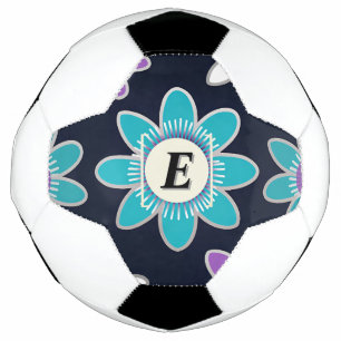 Custom Monogram Passion Flower Soccer Ball