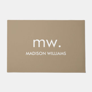 Custom Monogram Pastel Elegant Stylish Modern Doormat