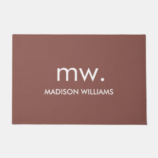 Custom Monogram Pastel Elegant Stylish Modern Doormat