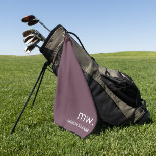 Custom Monogram Pastel Elegant Stylish Modern Golf Towel
