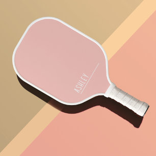 Custom monogram, peachy pink new line pickleball paddle