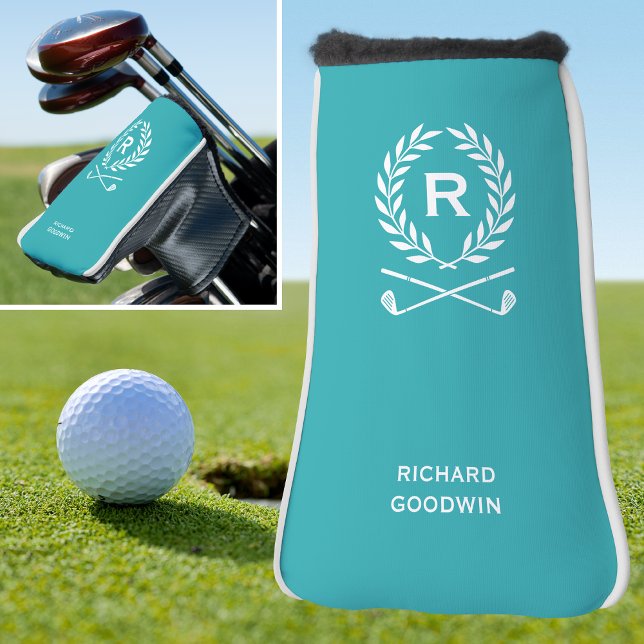 Custom Monogram Personalised Blue-green Putter Golf Head Cover (Creator Uploaded)