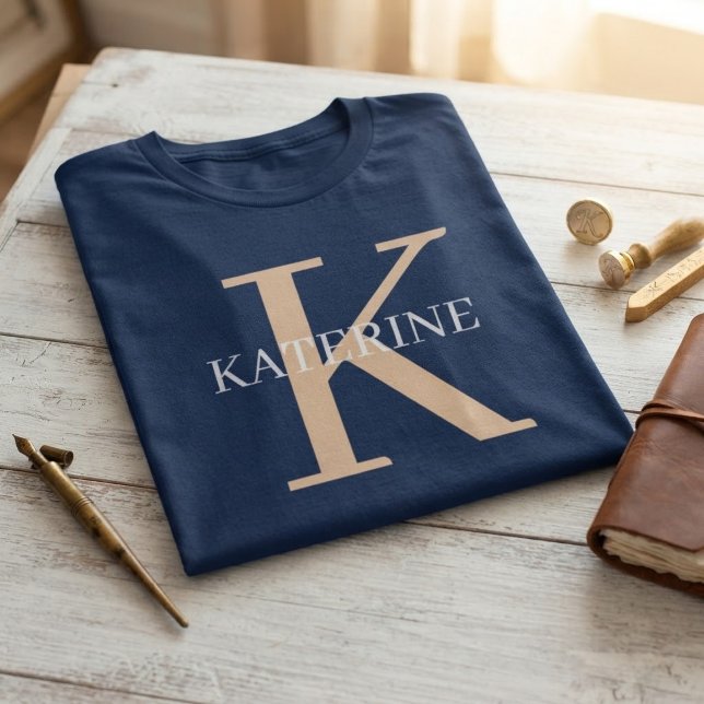 Custom Monogram Personalized Initial Name  T-Shirt (Creator Uploaded)