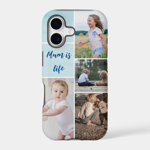 Custom Monogram Photo Collage Grid iPhone Case
