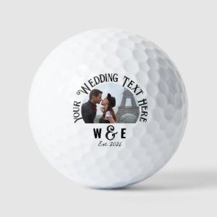 Custom Monogram Photo Text Wedding Golf Balls