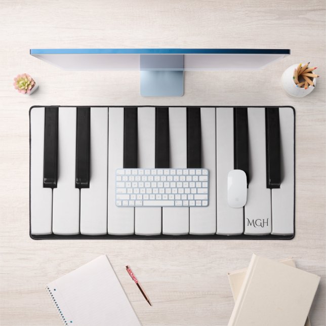 Custom Monogram Piano Keys Desk Mat (Office 1)
