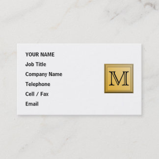 Custom Monogram Picture, nonmetallic gold colours. Business Card