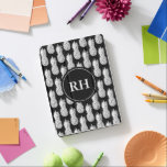 Custom monogram pineapple Apple 9.7 iPad Pro cover<br><div class="desc">Custom monogram pineapple print Apple 9.7 iPad Pro cover. Personalised black and white casing with vintage fruit pattern design and monogrammed initial letters.
Elegant Birthday gift idea for him or her.</div>