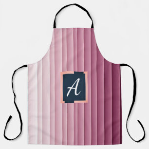 Custom Monogram Pink Gradient Vertical Apron