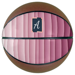 Custom Monogram Pink Gradient Vertical Basketball