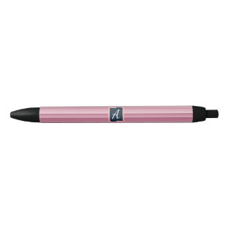Custom Monogram Pink Gradient Vertical  Black Ink Pen