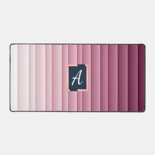 Custom Monogram Pink Gradient Vertical Desk Mat