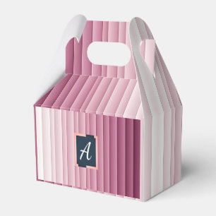 Custom Monogram Pink Gradient Vertical Favour Boxe Box