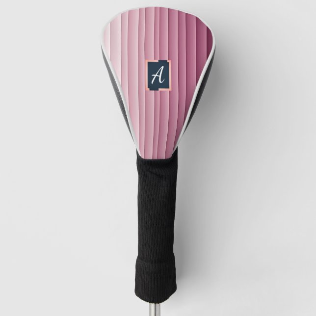 Custom Monogram Pink Gradient Vertical  Golf Head Cover (Front)