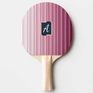 Custom Monogram Pink Gradient Vertical  Ping Pong Paddle