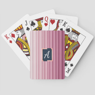 Custom Monogram Pink Gradient Vertical Poker Cards