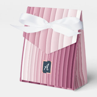 Custom Monogram Pink Gradient Vertical Ribbon Favour Box