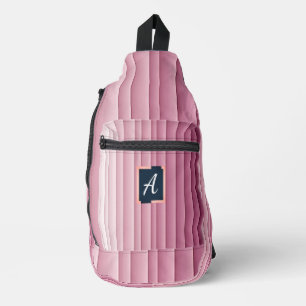 Custom Monogram Pink Gradient Vertical Sling Bag