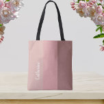 Custom monogram, pink tri-tone, script typography  tote bag<br><div class="desc">Beautiful script typography and a modern pink colours give this design a simple elegance. Ideal gift for her,  for a range of occassions including birthdays,  graduations,  bridesmaid proposals,  Mother's Day and more. She will love this practical gift with a personal touch!</div>