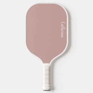 Custom monogram, pink with script typography pickleball paddle