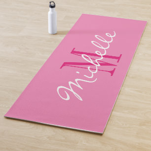 Custom monogram pink yoga mat for workout