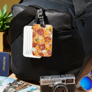Custom monogram PIZZA Luggage Tag