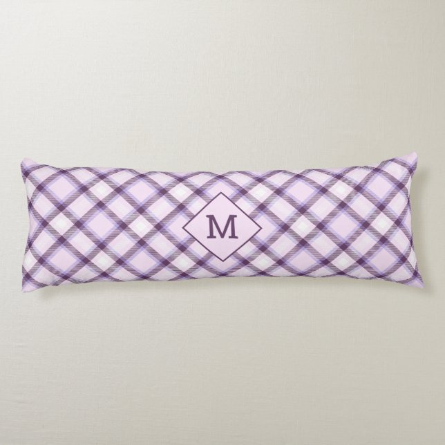 Custom Monogram Plaid / Tartan Pattern Body Cushion (Back)