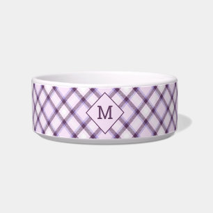 Custom Monogram Plaid / Tartan Pattern Bowl