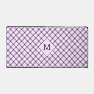 Custom Monogram Plaid / Tartan Pattern Desk Mat