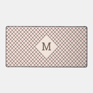 Custom Monogram Plaid / Tartan Pattern Desk Mat