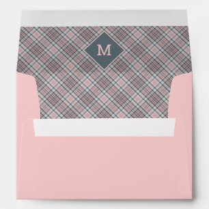 Custom Monogram Plaid / Tartan Pattern Envelope