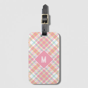 Custom Monogram Plaid / Tartan Pattern Luggage Tag