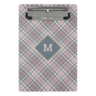 Custom Monogram Plaid / Tartan Pattern Mini Clipboard