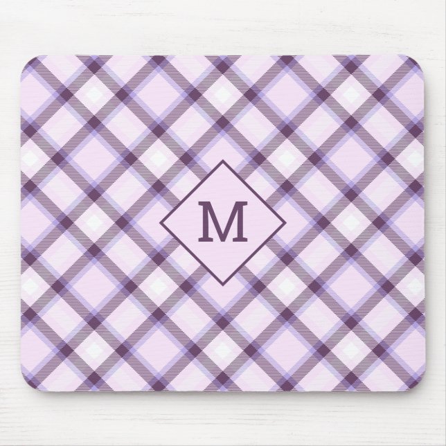 Custom Monogram Plaid / Tartan Pattern Mouse Pad (Front)